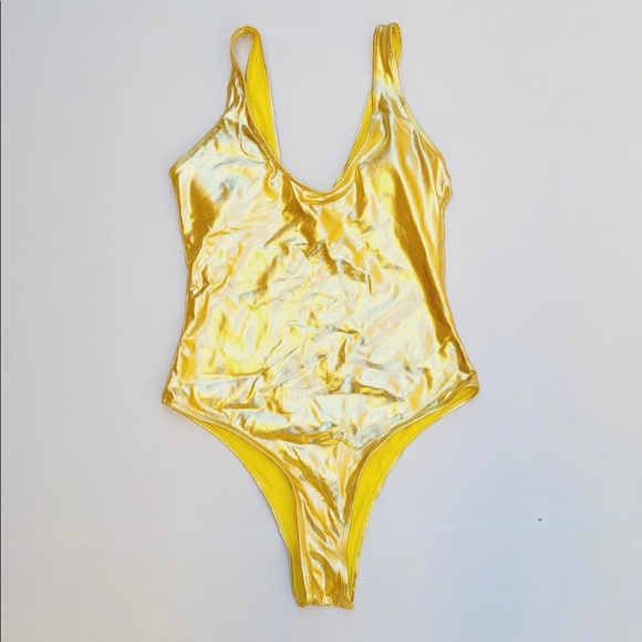 Womens One Piece Shiny Metallic Swimsuits  Size Medium - Picture 3 of 7